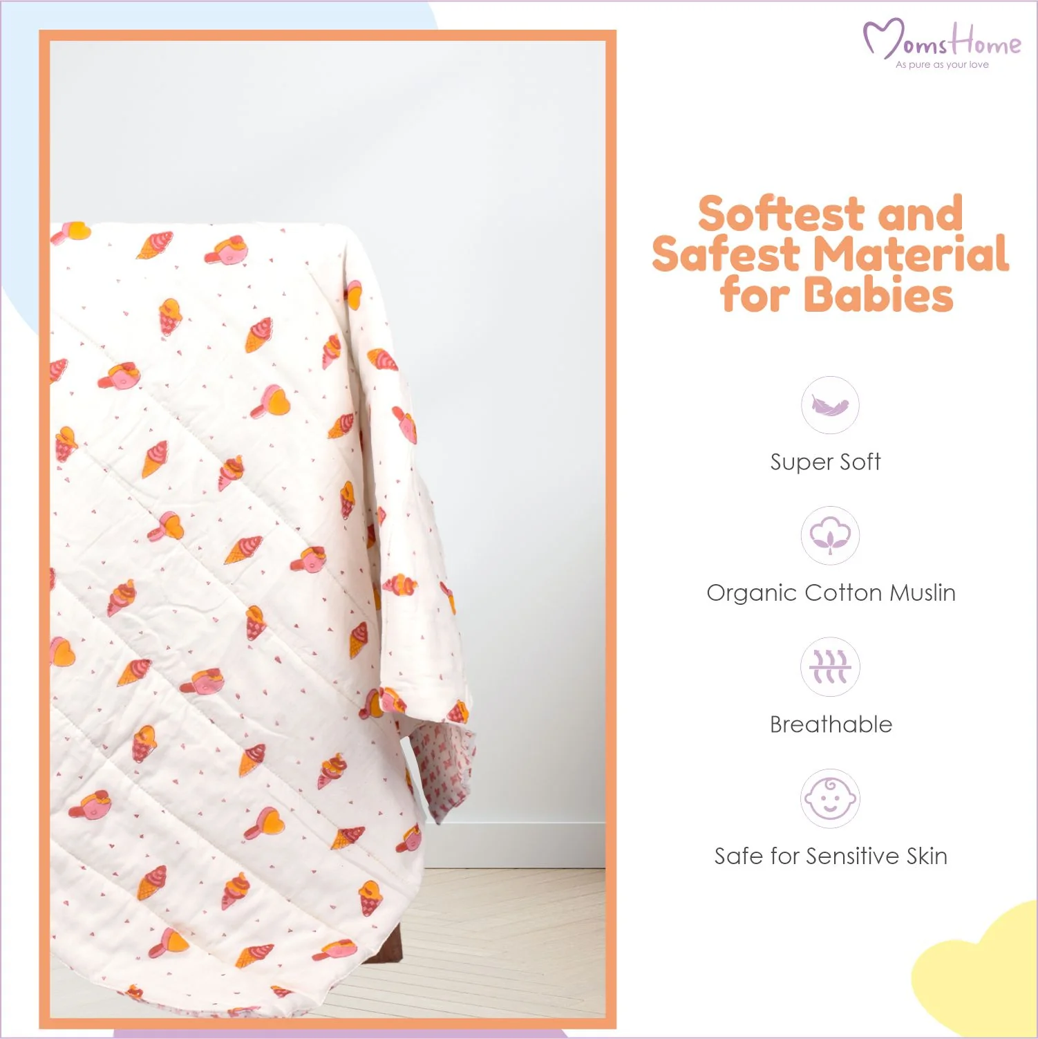 Ac Quilt Blanket cum Bedspread | 0-3 Years | 100X120 cm | Bloom - Image 10