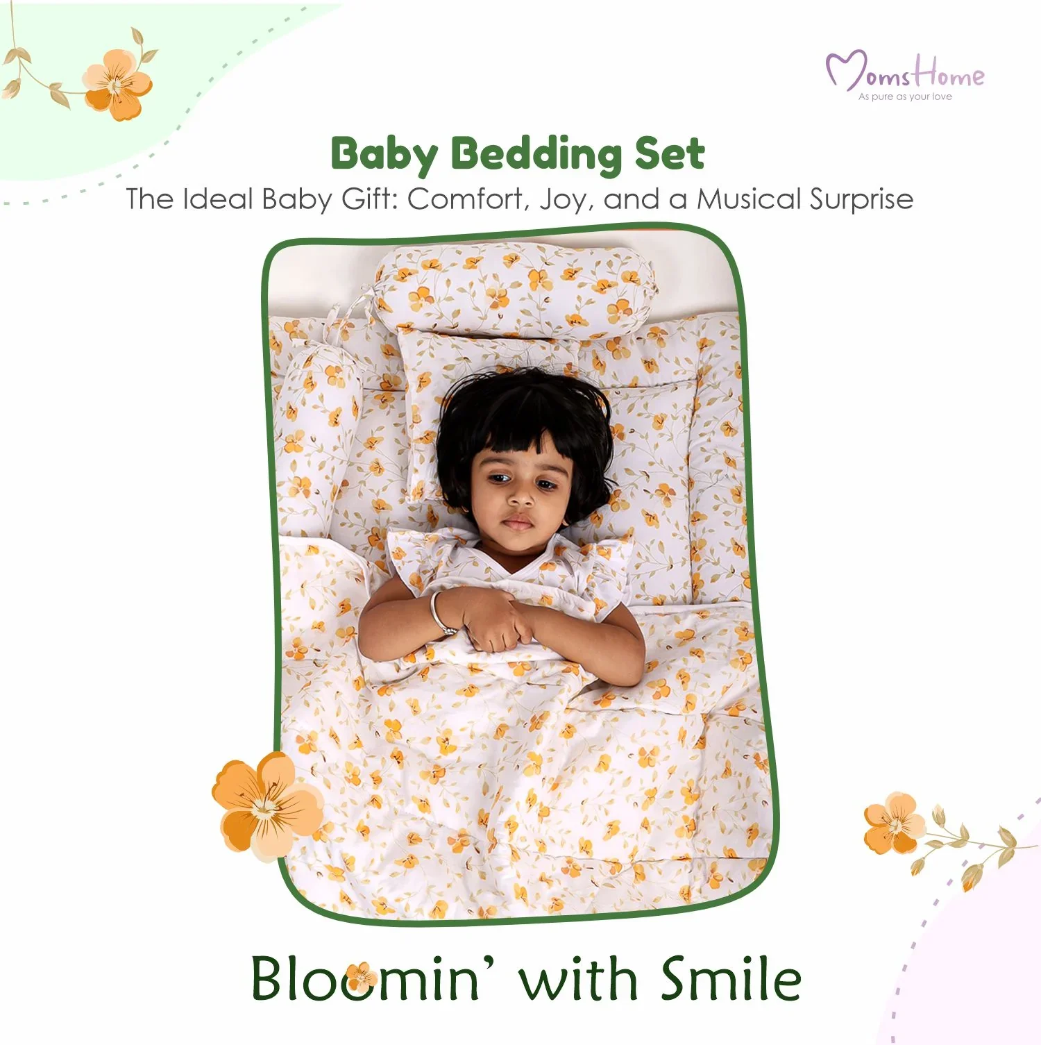 Baby Bedding Set With Mosquito Net, AC Quilt & Sleeping Bag | Bloom | Pack of 9 - Image 6