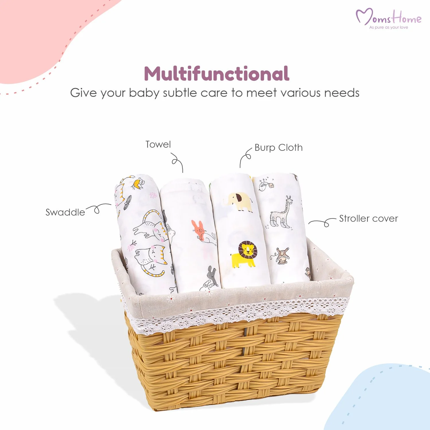 Baby Muslin Swaddle | 100x100 CM | Pack of 1 | Avocado - Image 3
