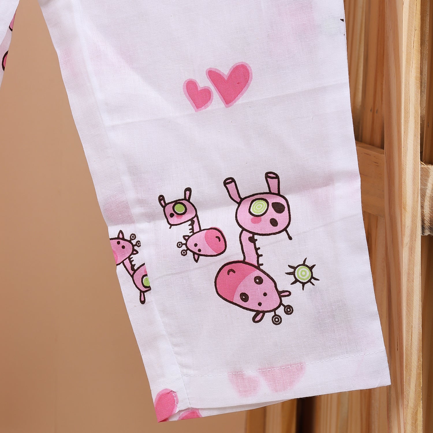 Organic Cotton Unisex Kids Pajama Set Combo | Night Suit | Sleepwear | Pink Giraffe - Image 12